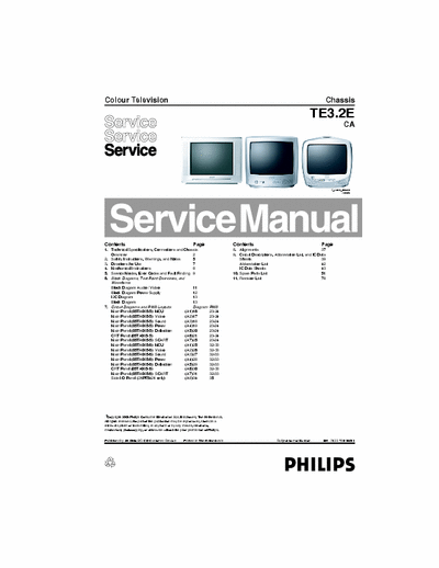 Philips 21PT5421/12 Service manual for TV Philips model 21PT5421/12 chassis TE3.2E